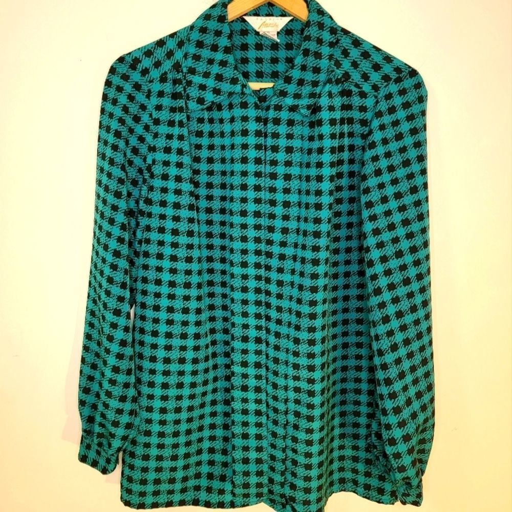 Vintage Houndstooth Fashion Attitudes Blouse